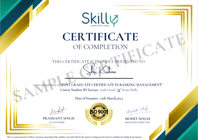 Skilly Edtech Certificate - Banking, Financial Services & Wealth Management